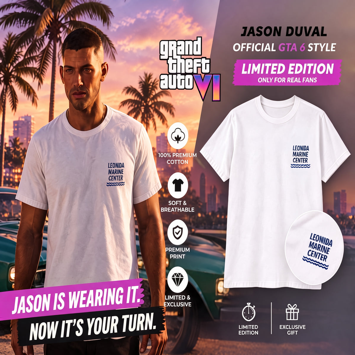 Jason Duval Leonida Marine Center T-Shirt