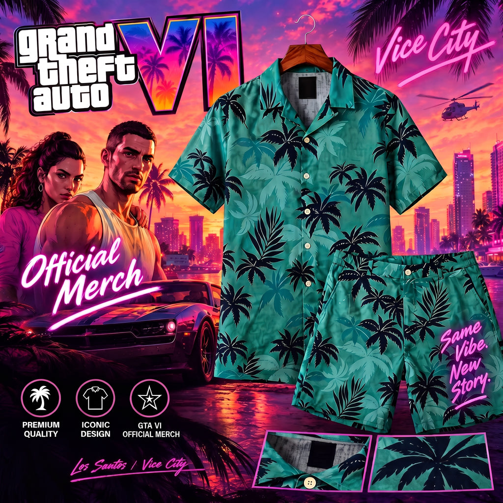 GTA 6 Jason Outfit Palm Tree Shirt & Shorts